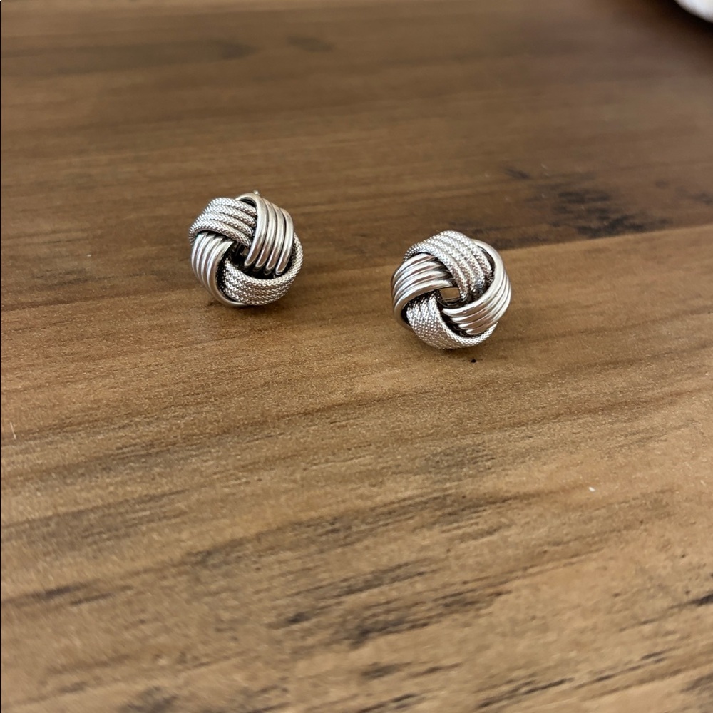 Ross-Simons Italian Sterling Silver "Love Knot" Earrings - NEW - Picture 3 of 5